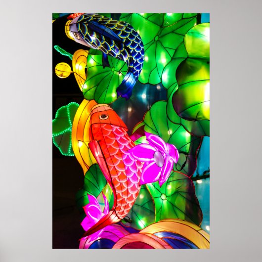 Leuchtende Koi Poster (Vorne)