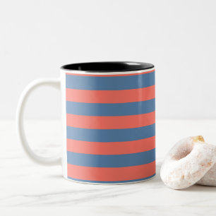 Leuchtende Korallen- und Pazifik-blaue horizontale Zweifarbige Tasse