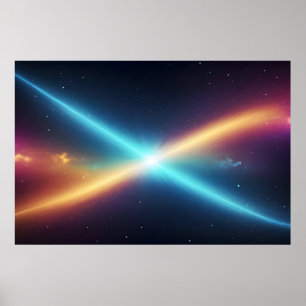 Leuchtende kosmische Energiekollision Abstrakter R Poster