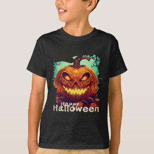 Leuchtende Kürbiskerzen Verdrehte Bäume Kunst T-Shirt