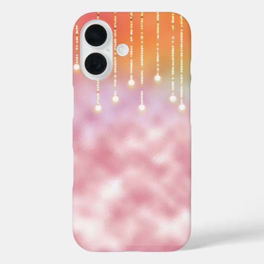 leuchtende Lichter auf rosa Frost Case-Mate iPhone Hülle (Rückseite)