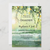 Leuchtende Lights Beach Foto Engagement Party Einladung (Vorderseite)