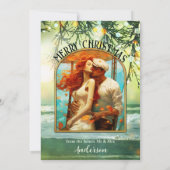 Leuchtende Lights Beach Foto Engagement Party Einladung (Rückseite)