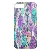 Leuchtende lila Boho Federn Case-Mate iPhone Hülle (Rückseite)
