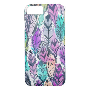 Leuchtende lila Boho Federn Case-Mate iPhone Hülle