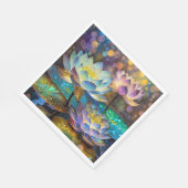 Leuchtende Lotusblumen Trio Serviette (Ecke)