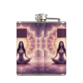 Leuchtende Mandala-Meditationsfrau, benutzerdefini Flachmann (Rückseite)