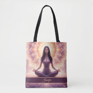 Leuchtende Mandala-Meditationsfrau, benutzerdefini Tasche