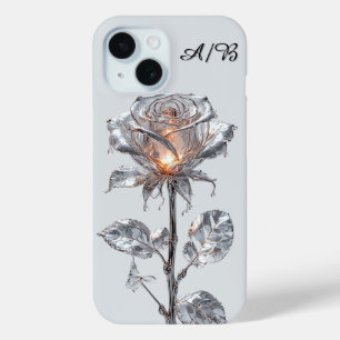 Leuchtende Metallische Silberrose Case-Mate iPhone Hülle