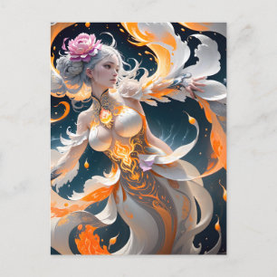 Leuchtende Mondlady ist eine Frau-Splash-Art, die Feiertagspostkarte
