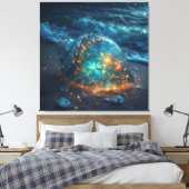 Leuchtende Muschel am Strand darunter Leinwanddruck (Insitu (Schlafzimmer))