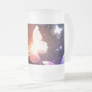 Leuchtende Nachtfalter Mattglas Bierglas