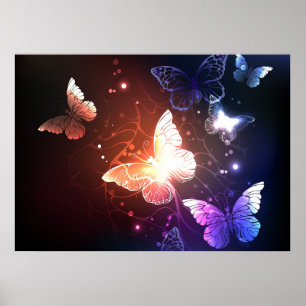 Leuchtende Nachtfalter Poster