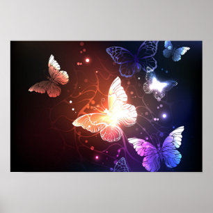 Leuchtende Nachtfalter Poster