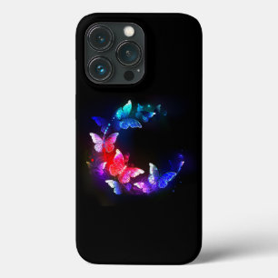 Leuchtende Neon-Nachtfalter auf schwarzem Hintergr Case-Mate iPhone Hülle