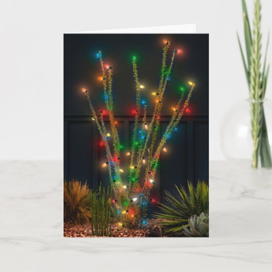 Leuchtende Ocotillo Feiertagskarte (Vorderseite)