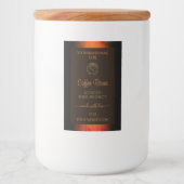 Leuchtende Orangenbraun-Marmoretiketten Lebensmitteletikett (Vorderseite)