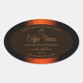 Leuchtende Orangenbraun-Marmoretiketten Ovaler Aufkleber (Vorderseite)