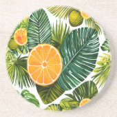 Leuchtende Orangengarten-Melodie Getränkeuntersetzer (Vorne)