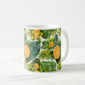 Leuchtende Orangengarten-Melodie Kaffeetasse (VorderseiteRechts)
