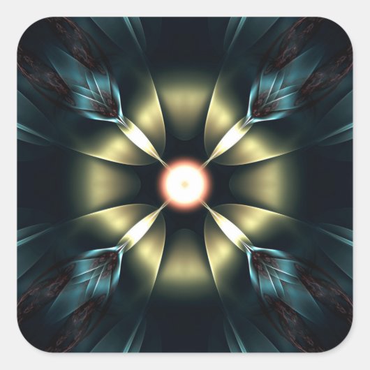 Leuchtende Ornament Quadratischer Aufkleber (Vorderseite)