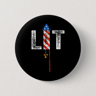 Leuchtende patriotische amerikanische Feuerwerkskö Button