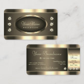 Leuchtende Platinfarben mit schimmernden Rhineston Visitenkarte (Vorne/Hinten)