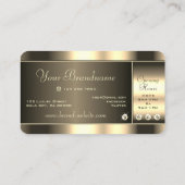 Leuchtende Platinfarben mit schimmernden Rhineston Visitenkarte (Rückseite)