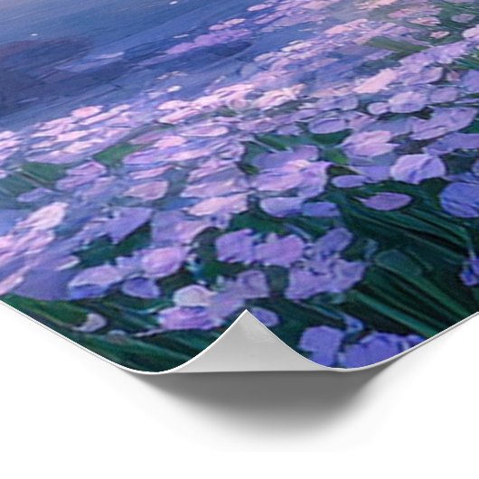 Leuchtende Reflektionen des Lila Sees Poster (Ecke)