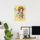 Leuchtende Regenbogen-Schutzfee Poster (Heimbüro)