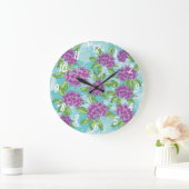 Leuchtende Rhododendron-Wanduhr Große Wanduhr (Zuhause)