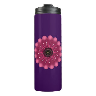 Leuchtende rosa Fantasie-Blume Abstrakte neonfar Thermosbecher