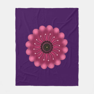 Leuchtende rosa Fantasieblume Abstrakte neonfarb Fleecedecke