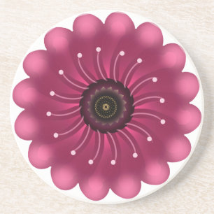 Leuchtende rosa Fantasieblume Abstrakte neonfarb Getränkeuntersetzer