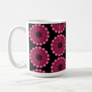 Leuchtende rosa Fantasieblume   Abstrakte neonfarb Kaffeetasse