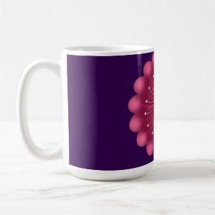 Leuchtende rosa Fantasieblume   Abstrakte neonfarb Kaffeetasse