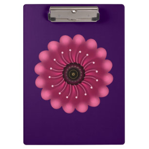 Leuchtende rosa Fantasieblume   Abstrakte neonfarb Klemmbrett
