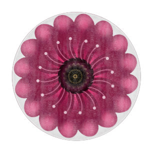 Leuchtende rosa Fantasieblume   Abstrakte neonfarb Schneidebrett
