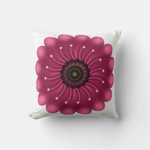 Leuchtende rosa Fantasy-Blume   Abstrakte neonfarb Kissen