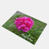 Leuchtende rosa Pfingstrose Fußmatte (Schrägansicht)