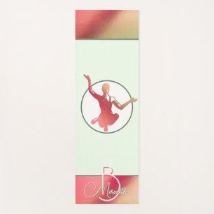 Leuchtende rosa Yogi-Silhouette Yogamatte