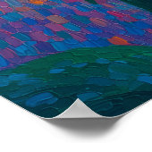 Leuchtende Rose Pointillismus-Blumenkunst Poster (Ecke)