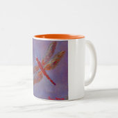 Leuchtende Schimmer-Libelle Zweifarbige Tasse (VorderseiteRechts)