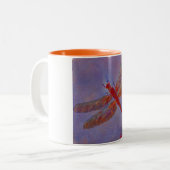 Leuchtende Schimmer-Libelle Zweifarbige Tasse (Vorderseite Links)