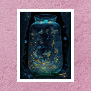 Leuchtende Schmetterlinge Digitale Kunst Poster