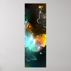 Leuchtende Schmetterlinge und Nachtfalter Poster