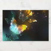 Leuchtende Schmetterlinge und Nachtschmetterlinge Alkoholflaschenetikett (Einzelnes Label)