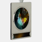 Leuchtende Schmetterlinge und Nachtschmetterlinge Banner-Ornament Silber (Rechts)