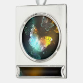 Leuchtende Schmetterlinge und Nachtschmetterlinge Banner-Ornament Silber (Links)