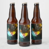 Leuchtende Schmetterlinge und Nachtschmetterlinge Bierflaschenetikett (Flaschen)